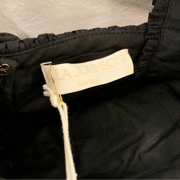 Ulla Johnson Caprice Poplin Off the Shoulder Midi Dress Noir Black Size 2 NEW - Picture 10 of 16